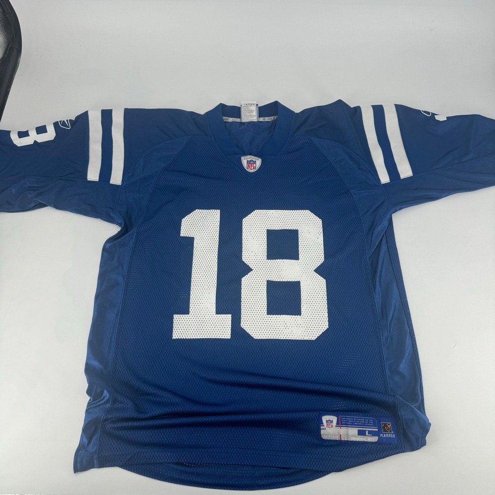 Reebok NFL Indianapolis Colts Peyton Manning 18 Jersey Blue Mens Large